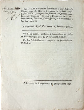 Assemblée Nationale. Loi relative à la découverte des deux Frégates la Bousole et l'Astrolabe, commandées par M. De la Pérouse.. [LA PEROUSE].