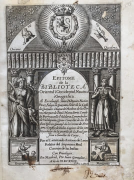 Epitome de la Biblioteca Oriental i Occidental, Nautica i Geografica.. LEON PINELO (Antonio de).