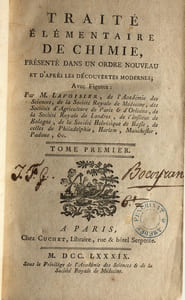 Traite Elementaire de chimie, presente dans un ordre nouveau et d'apres les decouvertes modernes.