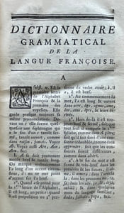 Dictionnaire grammatical de la Langue Francoise.