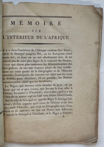 Mémoire sur lintérieur de lAfrique.