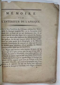 Mémoire sur lintérieur de lAfrique.. LALANDE (Joseph-Jérôme, Le Français de)