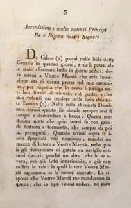LETTERA RARISSIMA DI CRISTOFORO COLOMBO ripro- dotta e illustrata dal Cavaliere Ab. Moelli Bibliotec. Regio in Venezia.  Morelli.