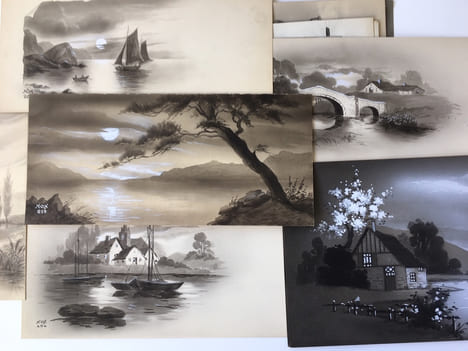 [MODELES DE CARTES POSTALES /AQUARELLES] [POST CARDS MODELS / WATERCOLOURS. [NOX]