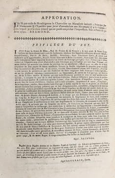 Principes sur le mouvement et l'équilibre, pour servir d'introduction aux mécaniques & à la physique.. TRABAUD.