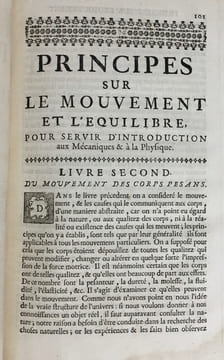 Principes sur le mouvement et l'équilibre, pour servir d'introduction aux mécaniques & à la physique.. TRABAUD.