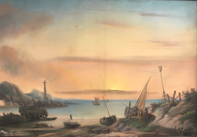 [Scéne annimée d'une baie en Méditerranée / ANIMATED SCENE OF A BAY IN THE MEDITERRANEAN].