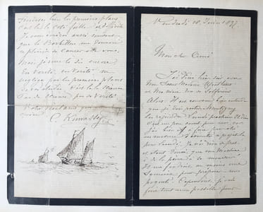 [Album amicorum de plus de 100 dessins à l'encre, certains aquarellés, gouachés ou au pastel / Album amicorum of more than 100 ink drawings, some watercolors, gouache and pastel].