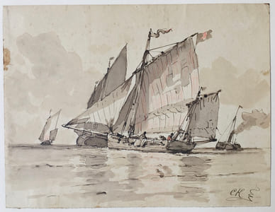 [Album amicorum de plus de 100 dessins à l'encre, certains aquarellés, gouachés ou au pastel / Album amicorum of more than 100 ink drawings, some watercolors, gouache and pastel].