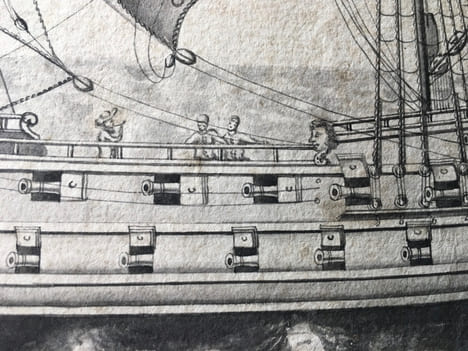 [Vaisseau du Troisième Rang à la Voile/Third rank vessel under sail].. [SBONSKI DE PASSEBON (Henri)].