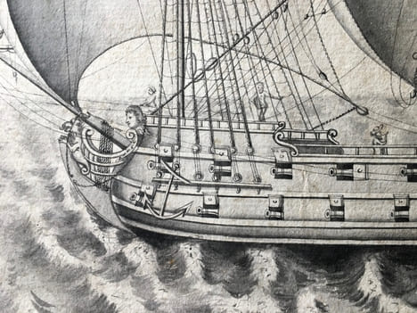 [Vaisseau du Troisième Rang à la Voile/Third rank vessel under sail].. [SBONSKI DE PASSEBON (Henri)].