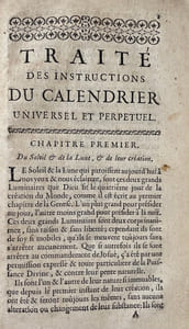 Traité des Instructions du Calendrier Universel et Perpetuel [...]