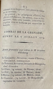 Relation des combats et des évènements de la Guerre Maritime de 1778 entre la France et l'Angleterre, mêlée de réflexions sur les Manuvres des Généraux ; précédée d'une adresse aux Marins, sur la disposition des vaisseaux pour le combat ; et terminée par un Précis de la guerre présente, des causes de la destruction de la marine, et des Moyens de la rétablir. Par Y. J. Kerguelen, ancien Contr'amiral. [truffé d'un formulaire imprimé complété à l'encre brune: "Capitation de la Marine année entière 1767" concernant le lieutenant de vaisseau Kerguelen].