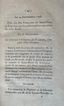 Relation des combats et des évènements de la Guerre Maritime de 1778 entre la France et l'Angleterre, mêlée de réflexions sur les Manuvres des ...