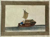 [Album d'aquarelles sur pulpe de mûrier représentant des bateaux/Watercolor album of on pith paper figuring boats].