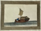 [Album d'aquarelles sur pulpe de mûrier représentant des bateaux / Watercolor album of on pith paper figuring boats].. [ARTISANAT CHINOIS/ CHINESE ...