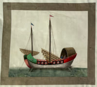 [Album d'aquarelles sur pulpe de mûrier représentant des bateaux/Watercolor album of on pith paper figuring boats].