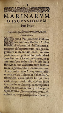 Marinarum quaestionum tractatio philosophica bipartita, disceptans quaestiones parte priore ad maris naturam pertinentes interiorem: posteriore de ...