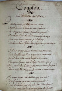 [MANUSCRIT / MANUSCRIPT]. RECUEIL DE CHANSONS.