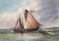 [Scène de pêche en baie de Seine / Fishing scene in the Bay of Seine].