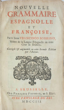 Nouvelle grammaire espagnolle et françoise.. SOBRINO (Francisco).