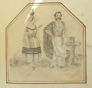 [Ensemble de 40 dessins au crayon noir ou à l'encre, certains rehaussés d'aquarelle/Set of 40 drawings in black pencil or ink, some enhanced with watercolor].