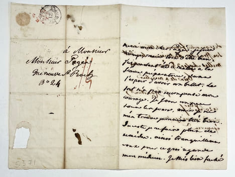 [Lettre autographe signée adressée à .A.S. « B Constant »/Autograph letter signed and addressed to A.S. B Constant]. CONSTANT (Benjamin), PAGES ...