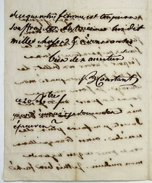 [Lettre autographe signée adressée à .A.S. « B Constant »/Autograph letter signed and addressed to A.S. B Constant]. CONSTANT (Benjamin), PAGES ...