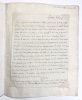 [Lettre autographe signée, adressée du château de La Grange, un 8 frimaire].. LA FAYETTE (Gilbert du Motier, Marquis de).