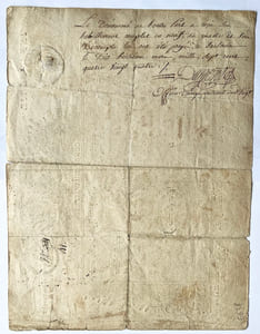 Congé militaire du nommé Jean Antoine GILLOT, Chasseur au Régiment de SAINTONGE pour un natif de SORCEY en la Province de Lorraine, juridiction de Commercy.