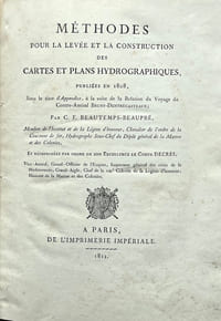 Méthodes pour la levée et la construction des cartes et plans hydrographiques publiés en 1808, sous le titre dappendice, à la suite de la relation du voyage du Contre-amiral Bruny-Dentrecasteaux.