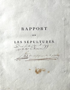 Rapport sur les sépultures présenté à l'administration centrale du département de la Seine.