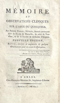 Mémoire et observations cliniques sur l'abus du quinquina. Par M. Pomme, Médecin, Associé correspondant du lycée de Marseille,  de celui de Vaucluse, ...