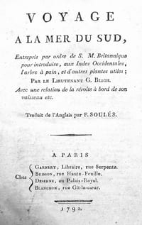 Voyage à la Mer du Sud, entrepris par ordre de S. M. Britannique pour introduire, aux Indes Occidentales, l'arbre à pain, et d'autres plantes utiles ; par le Lieutenant G. Bligh. Avec une relation de la révolte à bord de son vaisseau etc.