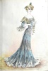 [Album d'aquarelles originales de mode représentant des modéles de robes vers 1890, dans le style de Jeanne Paquin/Album of original fashion ...