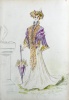 [Album d'aquarelles originales de mode représentant des modéles de robes vers 1890, dans le style de Jeanne Paquin/Album of original fashion ...