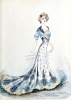 [Album d'aquarelles originales de mode représentant des modéles de robes vers 1890, dans le style de Jeanne Paquin/Album of original fashion ...