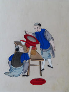 [Album de 12 Gouaches sur les métiers et la vie des chinois/Album of 12 Gouaches on Chinese professions and life.]