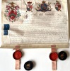 Certificat de noblesse donnant droit à John Bazely Esquire, capitaine de la Royal Navy, le droit d'utiliser les armes et emblèmes de sa famille au ...