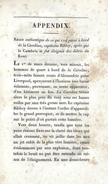 Récit de la perte du bâtiment de la compagnie des Indes le Kent par un des officiers qui se trouvaient à bord.. [MAC GREGOR, Duncan]