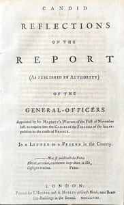 CANDID REFLECTIONS ON THE REPORT (AS PUBLISHED BY AUTHORITY) OF THE GENERAL-OFFICERS Appointed by his MAJESTY'S Warrant of the First of November last, to enquire into the CAUSES of the FAILURE of the late expedition to the coasts of FRANCE. In a LETTER to a FRIEND in the Country.------Non, fi quid turbida Roma Elevet, accedas, examenve improbum in illa.