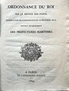 ORDONNANCE DU ROI SUR LE SERVICE DES PORTS, en exécution de l'ordonnance du 27 décembre 1826, portant rétablissement des préfectures maritimes. par  - Image 1