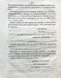 ORDONNANCE DU ROI SUR LE SERVICE DES PORTS, en exécution de l'ordonnance du 27 décembre 1826, portant rétablissement des préfectures maritimes.