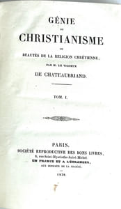 Génie du christianisme ou beautés de la religion chrétienne.