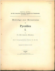 Beiträge zur Kenntniss der Pycniden.