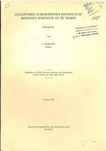 Coléoptères Scarabaeidea nouveaux ou méconnus d'Espagne et du Maroc.