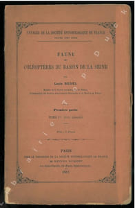 Faune des coléoptères du bassin de la Seine. Tome I. Carnivora, Palpicornia.