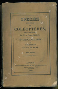 Spécies général des coléoptères de la collection de M. le Compte Dejean, vol. 6 : Hydrocanthares et Gyriniens.