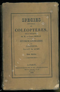 Spécies général des coléoptères de la collection de M. le Compte Dejean, vol. 6 : Hydrocanthares et Gyriniens.. Aube, Charles