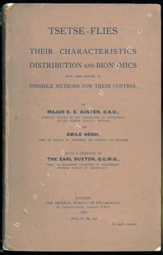 Tsetse-flies.Their characteristics, distribution and bionomics with some account of possible methods for their control.. Austen, E.E & E. Hegh